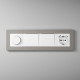 Рамка из поликарбоната на 4 поста Split дымчатый/белый, soft-touch W0043067