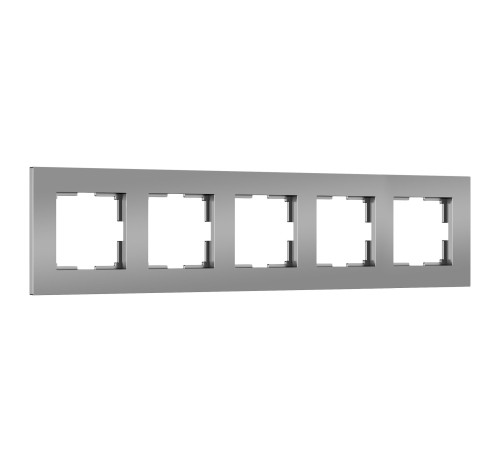 Рамка из поликарбоната на 5 постов Slab серебро софт W0052965