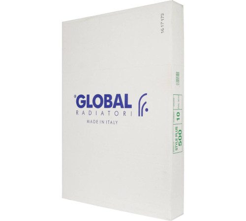 Радиатор биметаллический Global STYLE PLUS 500 10 секций боковое подключение белый RAL 9010 STP05001010