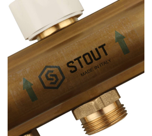 Коллектор распределительный латунный с расходомерами STOUT 3 выхода SMB 0473 000003