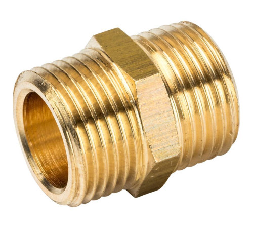 Ниппель STOUT 3/8 НР-НР латунный SFT-0003-003838