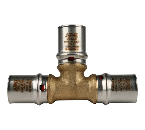 Тройник пресс STOUT равнопроходный для металлопластиковых труб 20х20х20 мм SFP-0006-202020