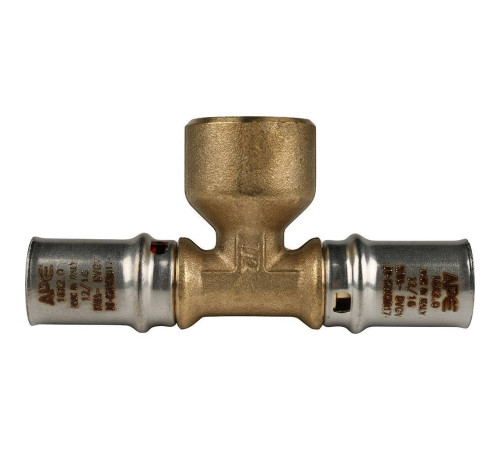Тройник-переходник пресс STOUT с внутренней резьбой 16х1/2х16 SFP-0007-001216