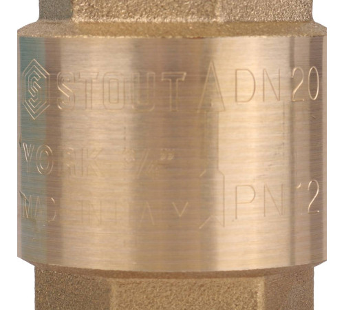 Клапан обратный пружинный муфтовый STOUT с пластиковым седлом 3/4 SVC-0012-000020
