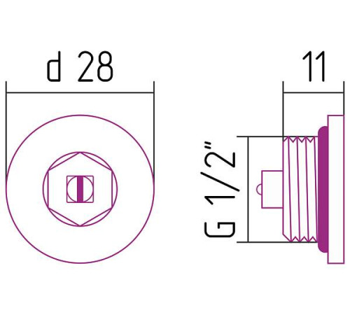 Воздухоотводчик для полотенцесушителя Стилье d 28 мм G 1/2 НР хром 00100-0009