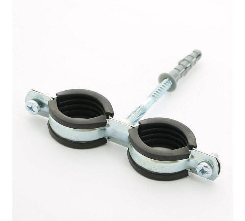 Хомут двойной с резиновым уплотнителем, шпилькой и дюбелем Uni-Fitt 1 дюйм (32-37 мм) 850D4800