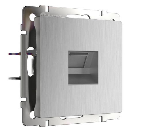 Розетка Ethernet RJ-45 cеребряный рифленый W1181009