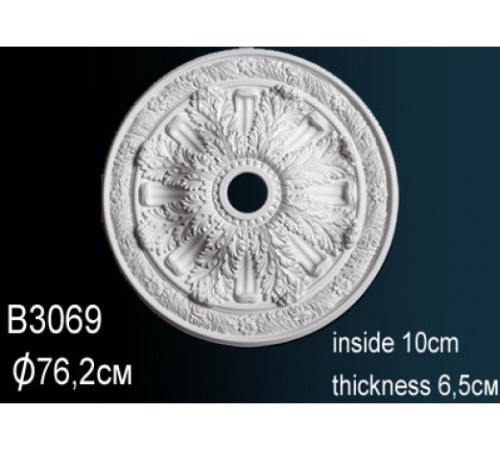 Розетка потолочная под люстру Perfect B3069 полиуретановая с орнаментом 574 мм B3069
