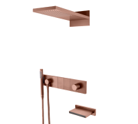 Душевой комплект встраиваемый Boheme Zodiac со смесителем изливом верхним и ручным душем brushed bronze 132-2-BRB
