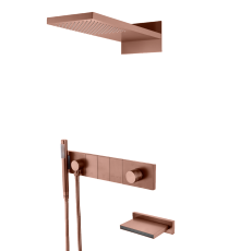 Душевой комплект встраиваемый Boheme Zodiac со смесителем изливом верхним и ручным душем brushed bronze 132-2-BRB