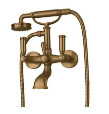 Уценка. Смеситель для ванны Bossini Liberty с душевым набором бронза матовая Z001103.022_УЦ