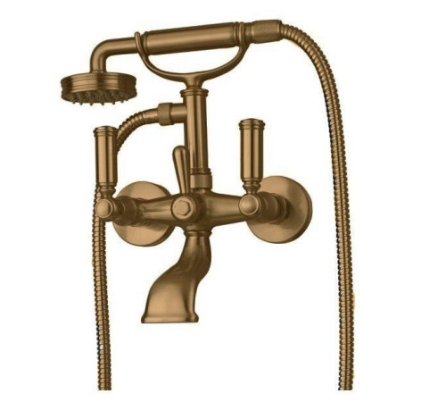 Уценка. Смеситель для ванны Bossini Liberty с душевым набором бронза матовая Z001103.022_УЦ