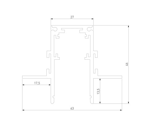 Slim Magnetic Шинопровод встраиваемый под ГКЛ 12,5мм черный)(2м) 85207/00 85207/00