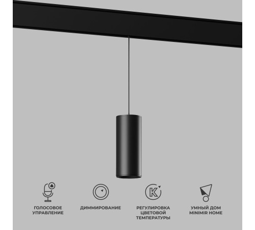 Умный трековый светильник 15W 2700-6500K Dim Amend чёрный Slim Magnetic 85073/01