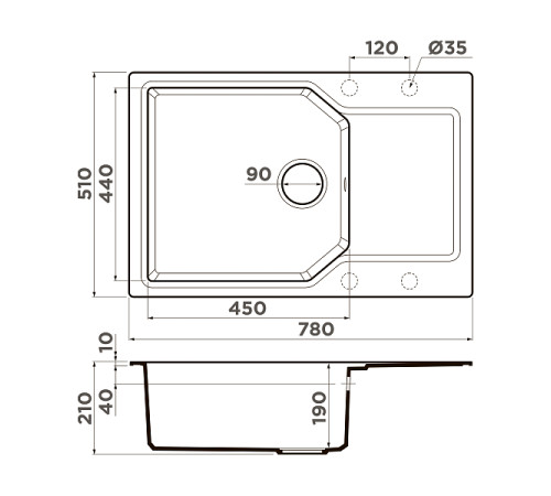 Кухонная мойка Omoikiri Yonaka 78-LB-BE Artgranit 78x51 см ваниль 4993335