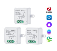 Комплект из 3 умных реле HOMMYN 1 канал с нейтралью 3RLZBN01