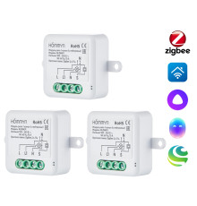Комплект из 3 умных реле HOMMYN 1 канал с нейтралью 3RLZBN01