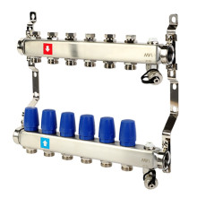 Коллекторная группа MVI 1x3/4 EK 6 выходов с дренажным краном и воздухоотводчиком BL.511.06