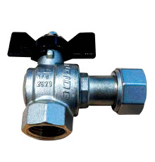 Кран шаровой угловой LD Pride 47.15.В-НкГк.У.Б Ду 15 Ру 40 с накидной гайкой бабочка 47.15.В-НкГк.У.Б