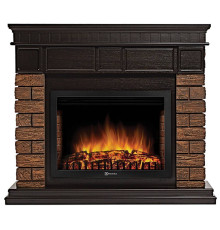 Портал для электрокамина Firelight Bricks Wood 25 камень коричневый шпон темный дуб НС-1525998