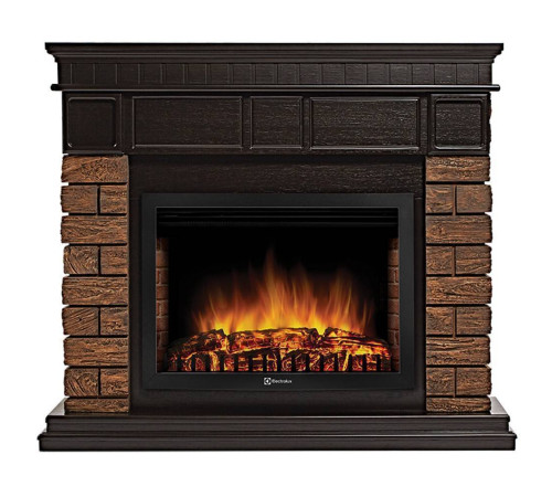 Портал для электрокамина Firelight Bricks Wood 25 камень коричневый шпон темный дуб НС-1525998