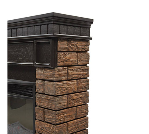Портал для электрокамина Firelight Bricks Wood 25 камень коричневый шпон темный дуб НС-1525998