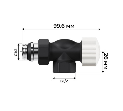 Набор термостатический осевой Royal Thermo Design 1/2 M30x1,5 Черный НС-1640375