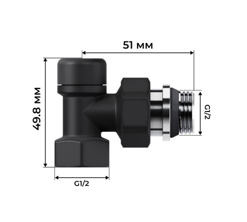 Набор термостатический осевой Royal Thermo Design 1/2 M30x1,5 Черный НС-1640375