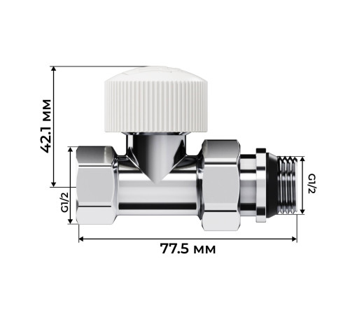 Набор термостатический прямой Royal Thermo Design 1/2 M30x1,5 Хром НС-1640377
