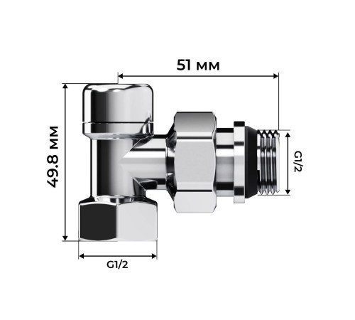 Набор термостатический осевой Royal Thermo Design 1/2 M30x1,5 Хром НС-1640374
