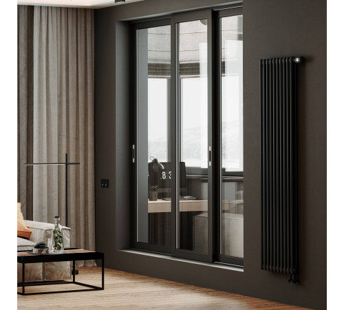 Дизайн-радиатор трубчатый Royal Thermo Insignia VC2180 14 секций нижнее подключение RAL 9005m НС-1701198