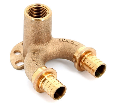 Угольник настенный проходной REHAU Rautitan RX+ 20-Rp 1/2 длинный бронза 14562711001