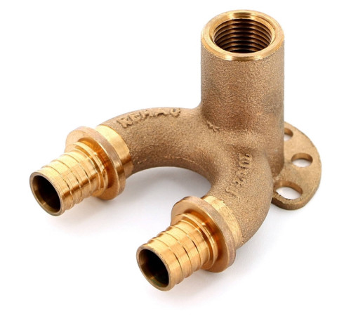 Угольник настенный проходной REHAU Rautitan RX+ 20-Rp 1/2 длинный бронза 14562711001