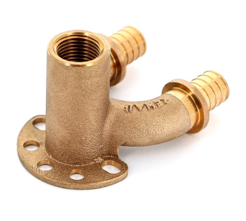 Угольник настенный проходной REHAU Rautitan RX+ 20-Rp 1/2 длинный бронза 14562711001