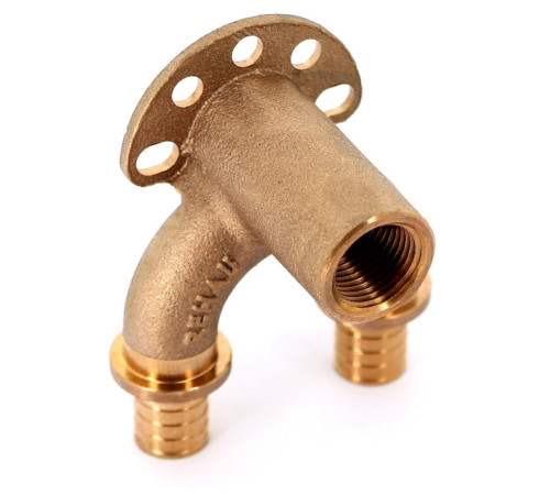 Угольник настенный проходной REHAU Rautitan RX+ 20-Rp 1/2 длинный бронза 14562711001