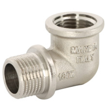 Угольник резьбовой Uni-Fitt 1 НР-ВР с упором никелированный 1513717