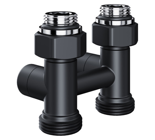 Узел нижнего подключения Royal Thermo Design прямой 1/2 x 3/4 EK черный RTE 07.00102
