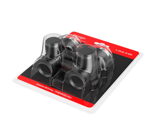 Узел нижнего подключения Royal Thermo Design прямой 1/2 x 3/4 EK черный RTE 07.00102