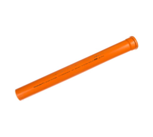 Труба канализационная наружная Ostendorf KGEM 110x1000 мм PVC рыжая 220010 RAL 8023
