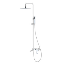 Душевая стойка Boheme Q со смесителем и верхним душем 20 см белый/хром 148-WCR