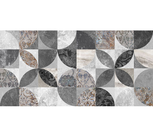 Плитка настенная Laparet Focus серый узор 25х50 см 34085