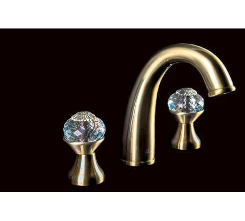 Смеситель для раковины на 3 отверстия Boheme Flora бронза матовая 317-FL