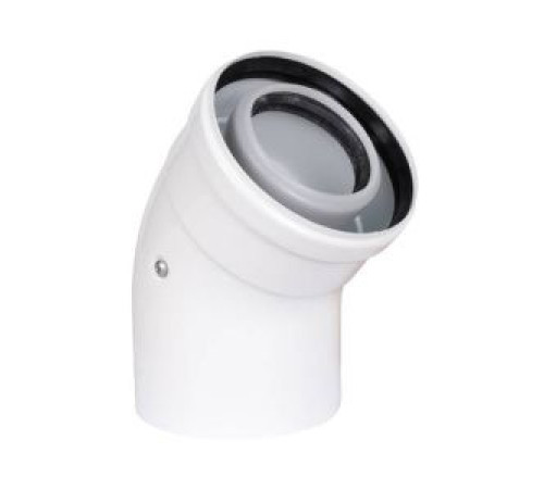 Колено коаксиальное конденсационное Gekon 80/125 мм 45° PP-R/сталь GKD 80125045PAL