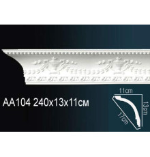 Карниз потолочный полиуретановый Perfect AA104 с рисунком 132x111x2400 мм AA104