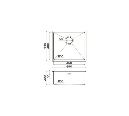 Кухонная мойка OMOIKIRI Taki 49-U/IF-LG 49x44 см светлое золото 4973523