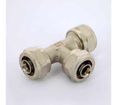 Тройник обжимной никелированный Uni-Fitt 16х2.0 666N6660