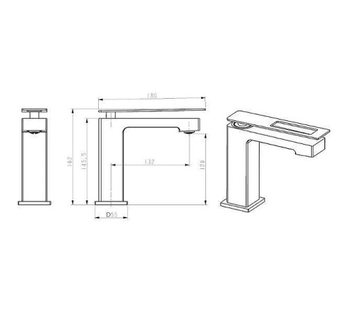Смеситель для раковины Boheme Q золото 141-GG.2