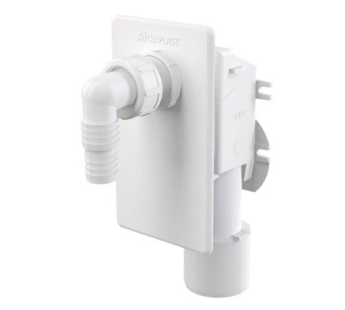 Сифон для стиральной машины Alcaplast скрытого монтажа пластиковый белый APS4