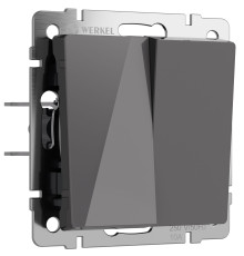 Выключатель двухклавишный (графит акрил) W1120044