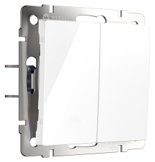 Выключатель двухклавишный с самовозвратом (белый) W1122401